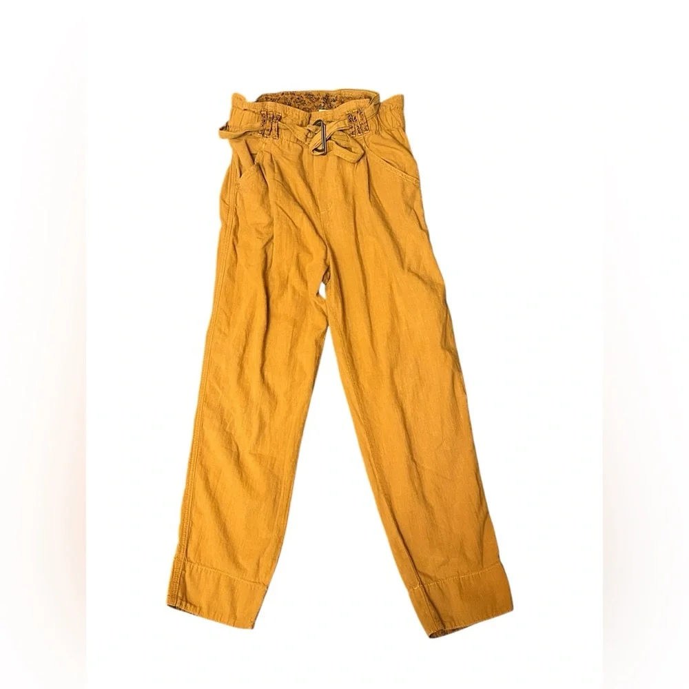 By Anthropologie Size XS Straight Leg High Rise Malin Utility Pants Belted Waist